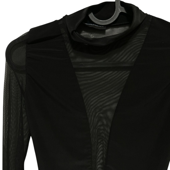 PrettyLittleThing Black Mesh Bodysuit Size 4 - Picture 2 of 4